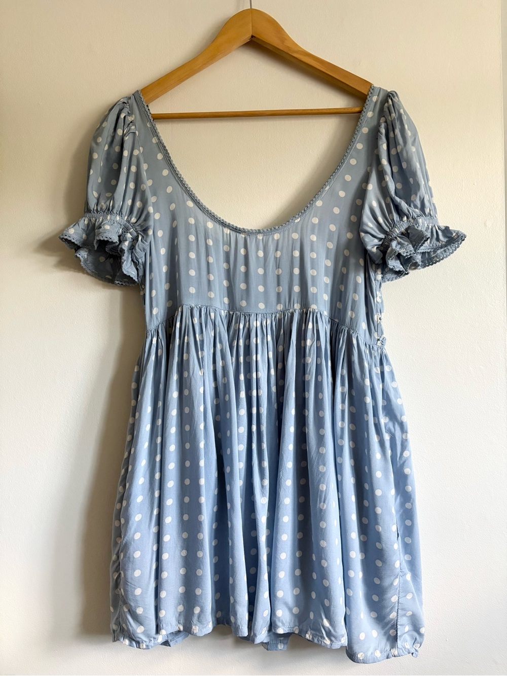 Free People Daisy Dots Mini Dress in Blue - Picture 5 of 6